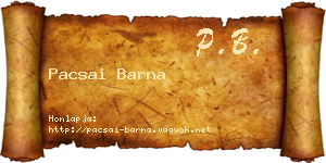 Pacsai Barna névjegykártya