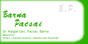 barna pacsai business card